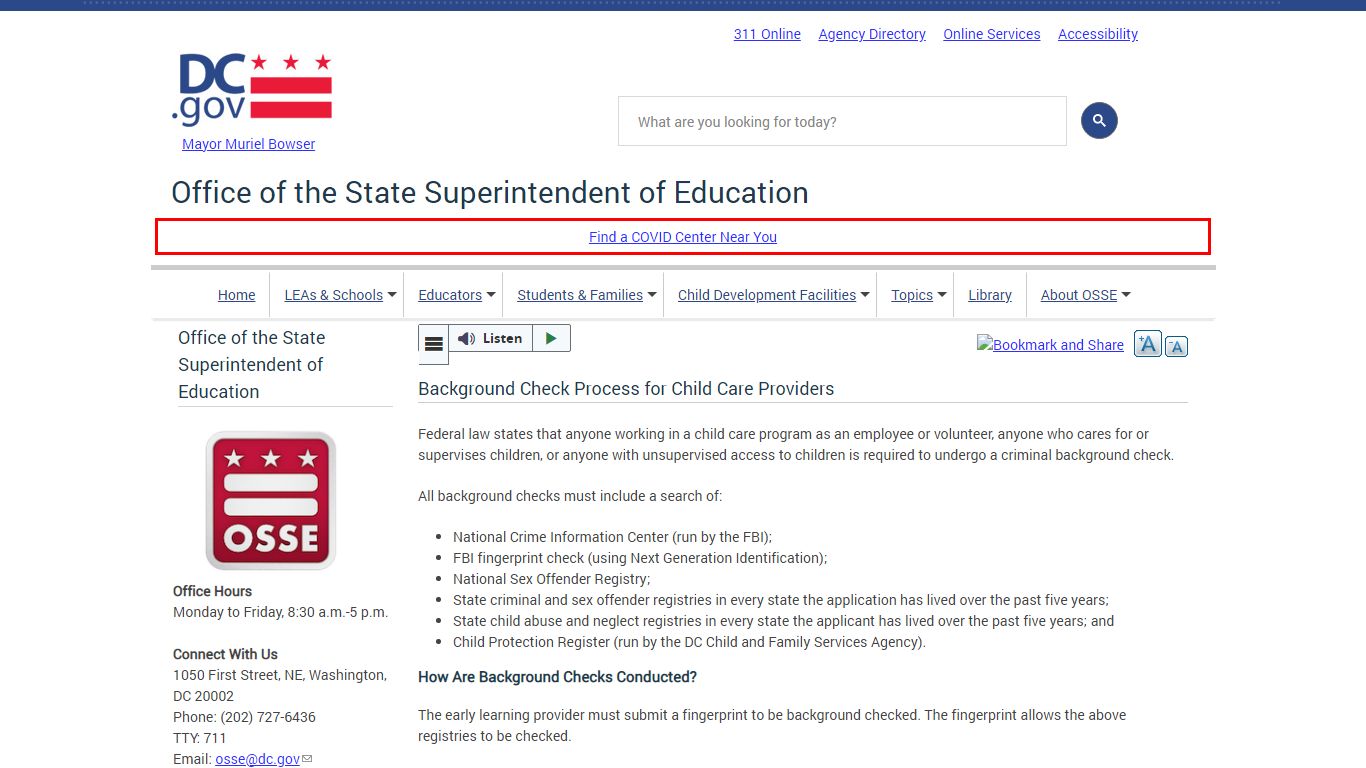 Background Check Process for Child Care Providers | osse
